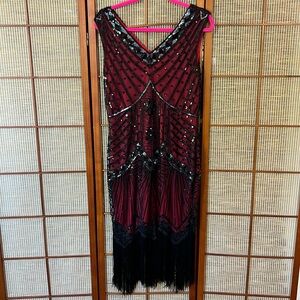 Babeyond sequined, fringed flapper dress - XL